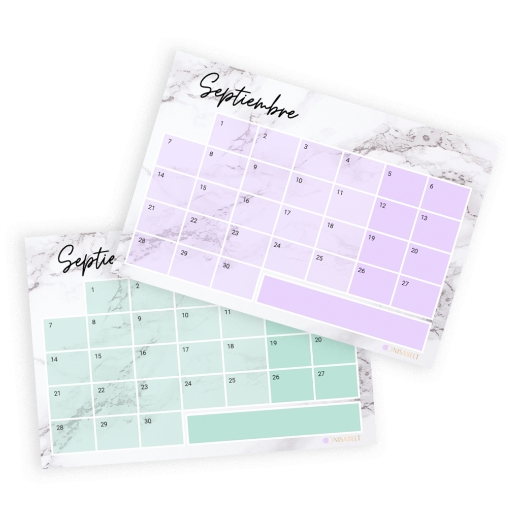 Calendarios 2020 mint lila