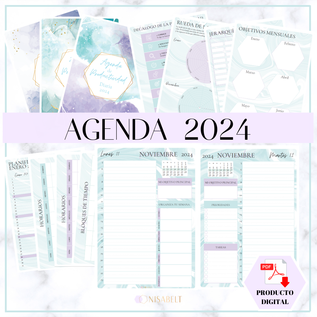 Pdf Agenda 2024 Diaria - 1 Día X Página - Archivo Imprimible